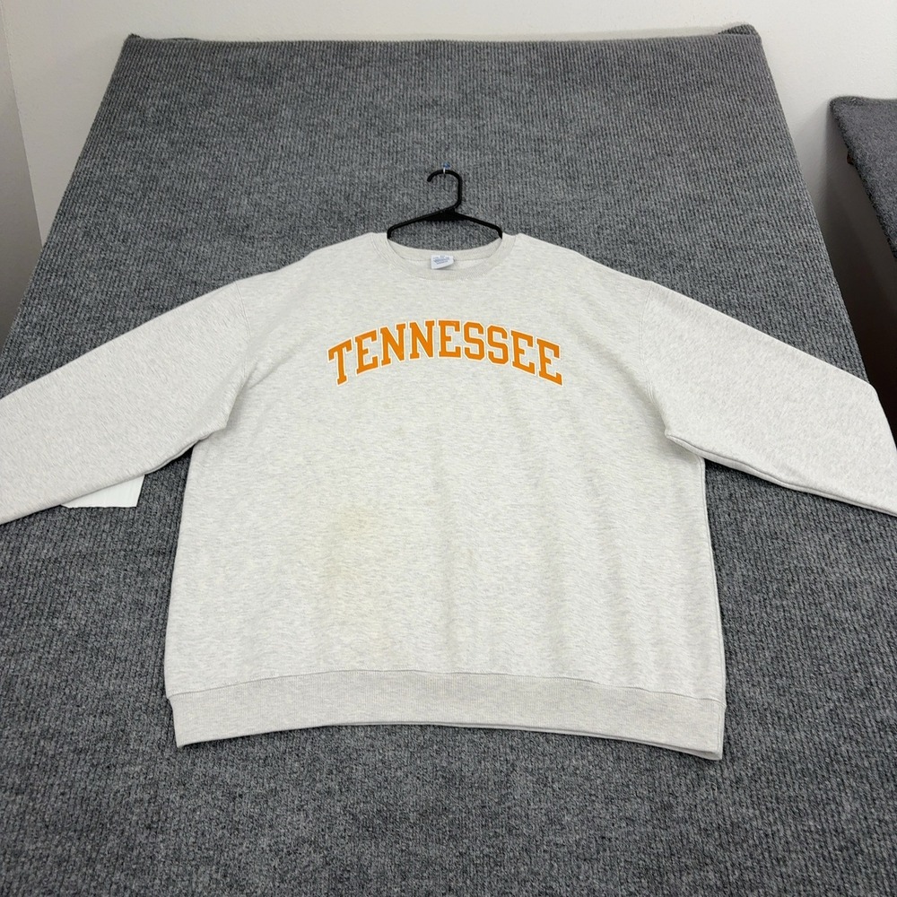 Tennessee Champion Sweatshirt Mens 2XL Grey Cotton Blend Crewneck Gameday Sporty